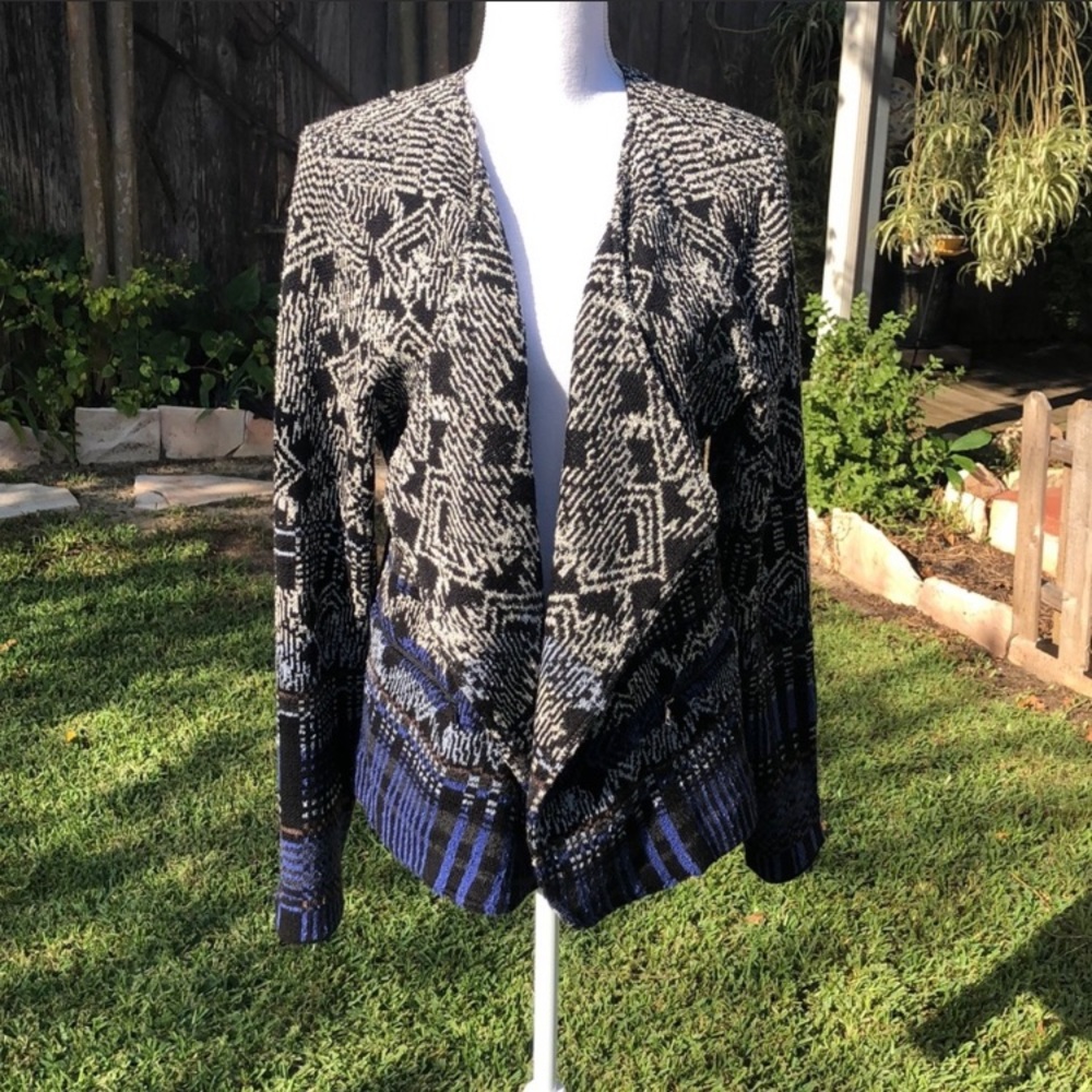 Nic + Zoe  Black / White Cardigan Sz XL       C127